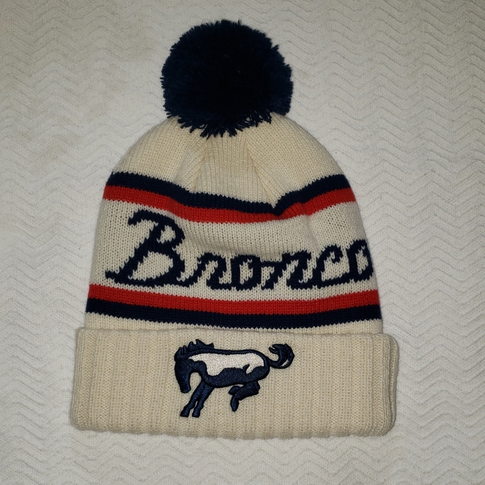 Ford Cream and Navy Beanie with Pom-Pom